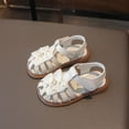 thumbnail image 5 of Sandals Kids Closed Toe Party Dress Sandals Flat Flower Girl Wedding Shoes Girls Summer Shoes Size 2-8 Years, 5 of 9