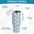 thumbnail image 2 of Yayeee 30oz Stainless Steel Tumbler with Straw and Handle Double-Wall Insulated Travel Water Bottle, Blue Sheep Pattern, 2 of 8