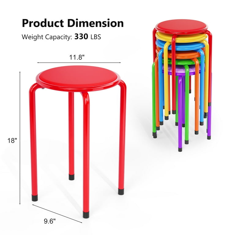 Ktaxon Rainbow Stacking Chairs 6 Pcs, Padded Stackable Conference