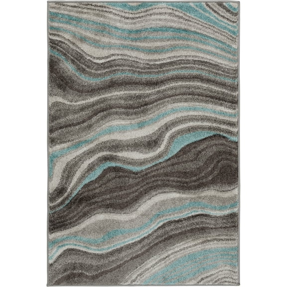 Better Homes & Gardens 5' x 7' Waves Teal Indoor Area Rug