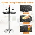 thumbnail image 5 of Giantex Round Bar & Pub Table, Height Adjustable Bistro Table w/Faux Marble Top, 360° Swivel Cocktail Table, 5 of 8