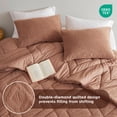 thumbnail image 4 of Regency Heights Full/Queen Quilted Plush Comforter Set, 3-Piece Reversible Feather-Soft Bedding Sets, Textured Sherpa Comforter Bed Set for All Season, Brown, 4 of 13