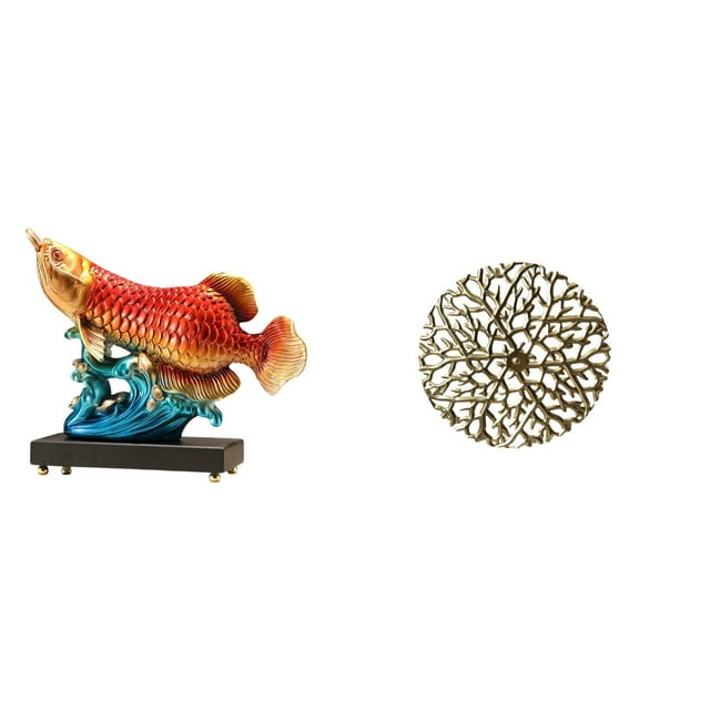 Escultura Decorativa De Resina Y Metal Inspirada En La Prosperidad, Ideal Para Mesa O Pared. Perfecta Para La Sala De Estar, La Entrada, La Oficina O La Decoración Del Hogar. Diseño Rústico