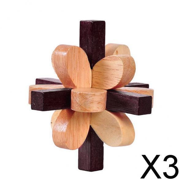 Perfecbuty18PCS 3D Cubo Puzzles de Madera Clásico Educativo Jigsaw IQ Rompecabezas Interbloqueado Juguetes para Niños y Adultos Ejercicio Capacidad, desafiar su Pensamiento, Cumpleaños, Navidad,Regalo