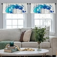 thumbnail image 4 of LALILO Kitchen Curtain Valance Splash Water White Splash Water Rod Pocket Window Curtain 52"x 18" Set of 2, 4 of 5