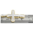 thumbnail image 5 of 10K Yellow Gold Round & Baguette Diamond Dome Cross Pendant 2.15" Charm 2 CT., 5 of 6