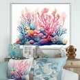 thumbnail image 2 of Designart "Watercolor Coastal Coral III" Oversized Animals Framed Wall Art - Coastal Coral Coastal Coral Under Water Hallway Framed Wall Art Decor, 2 of 7