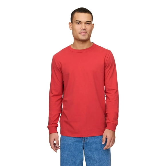 Camiseta GAP para hombre, manga larga, suave y moderna, color rojo L