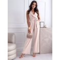 thumbnail image 5 of Women Jumpsuits Sleeveless V Neck Elegant Dressy Casual Backless Romper Summer Outfits Khaki L, 5 of 8