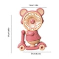 thumbnail image 3 of Oioii Cute Bear Scooter Mini Fan with Rechargeable Design, Wheels and Pencil Sharpener. 2-in-1 Multifunctional Desktop Fan for Office and Students.,Pink, 3 of 6