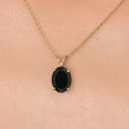 thumbnail image 3 of Gem Stone King 14K Yellow Gold Black Onyx Pendant Necklace for Women | 2.00 Cttw | Gemstone December Birthstone | Oval 9X7MM | With 18 inch Chain, 3 of 6