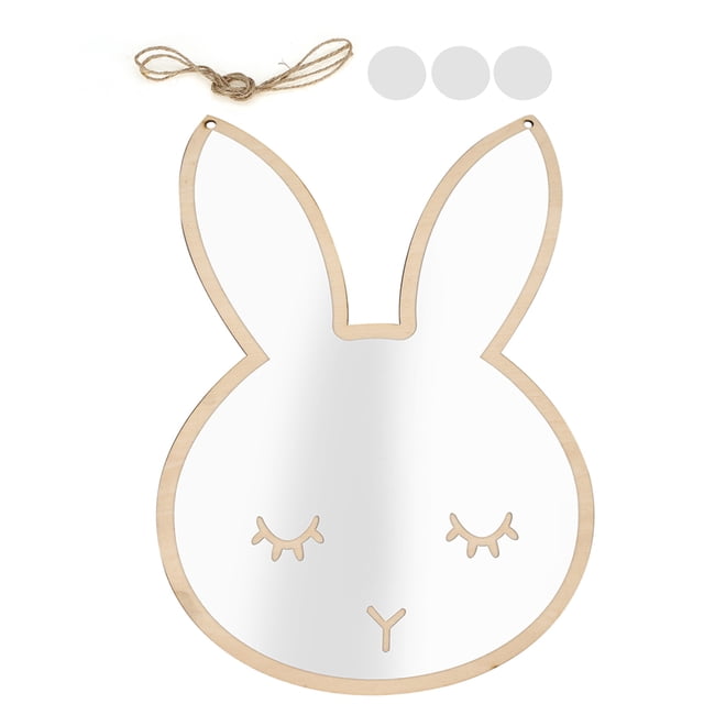 Espejo decorativo de acrílico nórdico para pared, adhesivo decorativo para habitación infantil, decoración del hogar, #Conejo