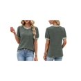 thumbnail image 3 of Women'S Textured Shirts Tops Short Cap Sleeve Shirts Loose Fit Summer Outfits Green S, 3 of 7