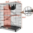 thumbnail image 2 of Homey Pet 51 Inch Cat Cages Indoor, Large 4-Tier Cat Crates for Indoor Cats, Collapsible Metal Wire Cat Enclosures Big Kennel for Adult Cats Kitten  with Hammock, Ladders, 360° Wheels, 2 of 9