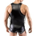 thumbnail image 4 of Zylarhe Mens Leather Set With Straps Underwear Vest Performance Clothing Food for Men, 4 of 9