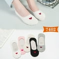 thumbnail image 3 of 5 Pairs Women's Invisible Breathable Boat Socks No Show Thin Mesh Lace Solid Non-Slip Cotton Short Socks for Fashionable Comfort, 3 of 9