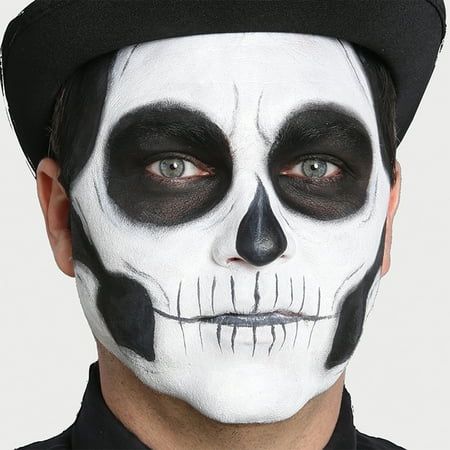 Day of the Dead Skeleton Skull 7pc Special Effects Kit, White Black