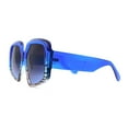 thumbnail image 3 of Womens Mod Oversize Geometric Thick Plastic Butterfly Sunglasses All Blue, 3 of 4