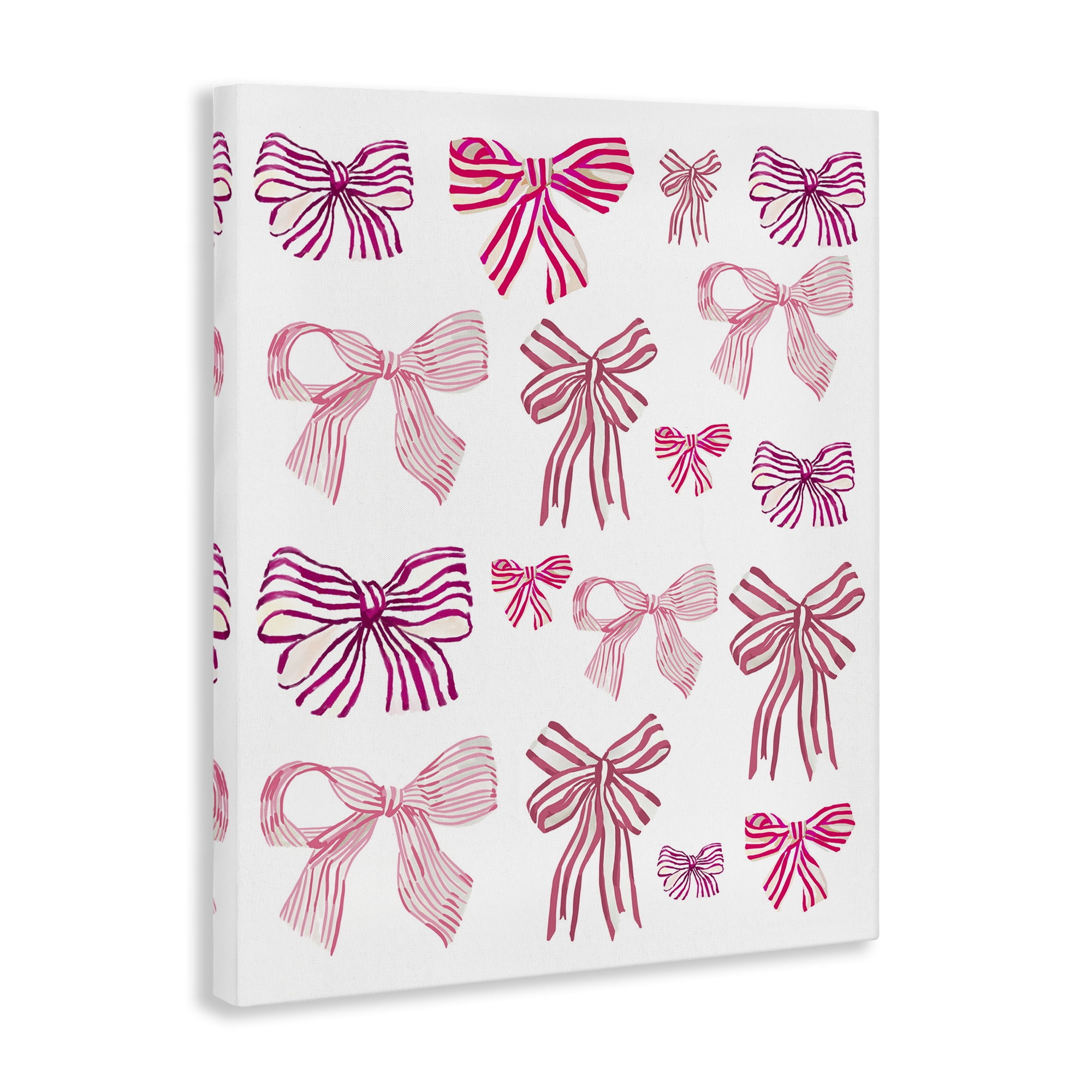 Stupell Industries Varied Pink Bows Beauty & Fashion Painting Gallery Wrapped Canvas Art Print Wall Art, 16 x 20