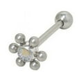 thumbnail image 4 of Jeweled Flower Design Barbell Tongue Ring, 4 of 7