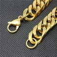 thumbnail image 2 of 7-40" New Stainless Steel 10mm Yellow Gold Plated Cuban Curb Chain Men Necklace, 2 of 2
