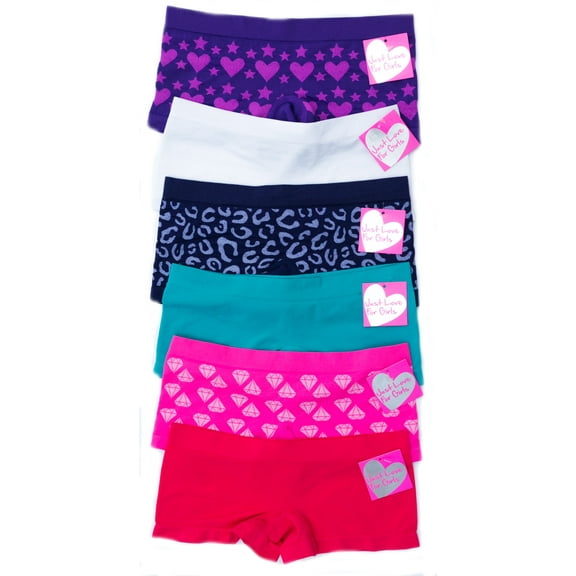 Just Love Girls' Seamless Panties - Pack of 6 - Comfortable Underwear (Small - 6/6X)