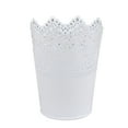 thumbnail image 2 of 1x Crown Lace Cut Out Iron Flower Pot Plant Planter Home Garden Decor W Tray, 2 of 6