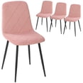 thumbnail image 1 of HOMCOM Dining Chairs Set of 4, Kitchen Chair with Metal Legs, Pink, 1 of 10