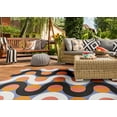thumbnail image 2 of Linon Outdoor Washable Area Rug Collection, Orange and Pink, 7' x 9', 2 of 9