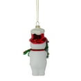 thumbnail image 4 of Northlight 5.5" White and Red Glass Snowman Christmas Ornament, 4 of 6