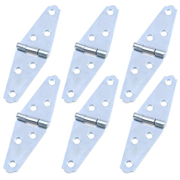 Geesatis 6 Pcs Strap Hinges Heavy Duty Hinge 2 inch Cabinet Latch Door Hinge, with Mounting Screws