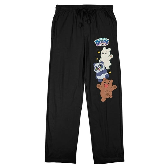 We Baby Bears Three Bears Men's Black Graphic Sleep Pants-Medium