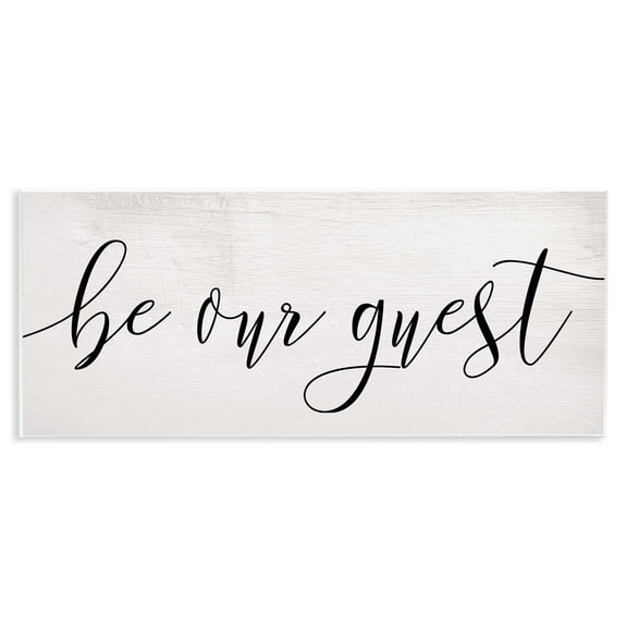 Stupell Industries Shabby Chic Be Our Guest Script Wall Plaque Art, 17 x 7, by Lil' Rue