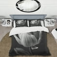thumbnail image 2 of Designart "Macro View of Monochrome Tulip I" Floral Tulip Bedding Covert Set - Tulip White Floral Bed Set With 2 Shams, 2 of 6