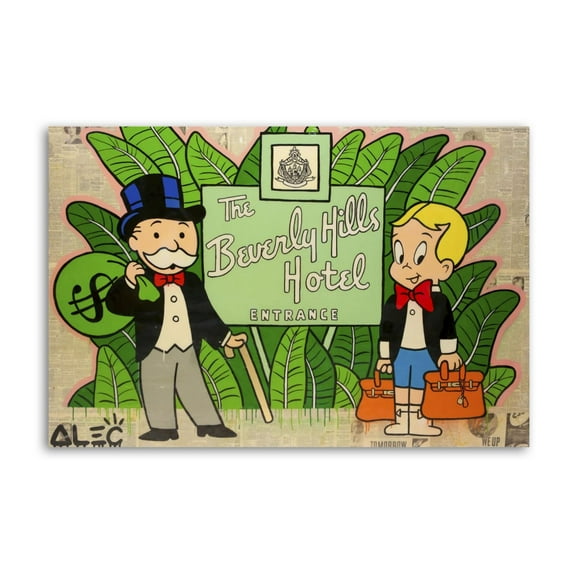 Alec-Monopolys Beverly Hills Hotel Posters Wall Art Painting Canvas Gift Living Room Prints Bedroom Decor Poster Artworks 16x24inch(40x60cm)