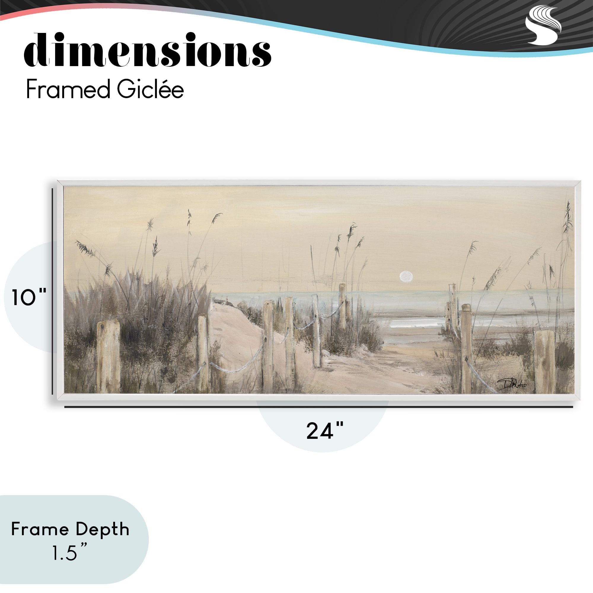 Stupell Industries White Moon Over Ocean White Framed Giclee Art, design by Patricia Pinto