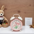 thumbnail image 2 of Unique Bargains Floral Vintage Metal Alarm Clock Pink 4.6"L x 2.2"W x 6.6"H, 2 of 5