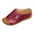 thumbnail image 4 of Dakaela Womens Summer Beach Sandals Open Toe Wedge Slides Ladies Comfortable Dressy Platform Slippers, 4 of 5