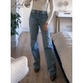 thumbnail image 2 of MiuKoMiYa-pantalones vaqueros de pierna ancha para mujer, femeninos de Vaqueros cintura alta, color gris, Estilo Vintage, rectos, a la moda, 2023, 2 of 5