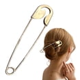 thumbnail image 3 of Ljudmp Funny Pin Shape Design Hair Pins Heart Hair Clip For Women Metal Long Bun Plate Hairpin Hair Insert Hair Sticks Accessories for Thick Long Hair Gold 2pcs, 3 of 4