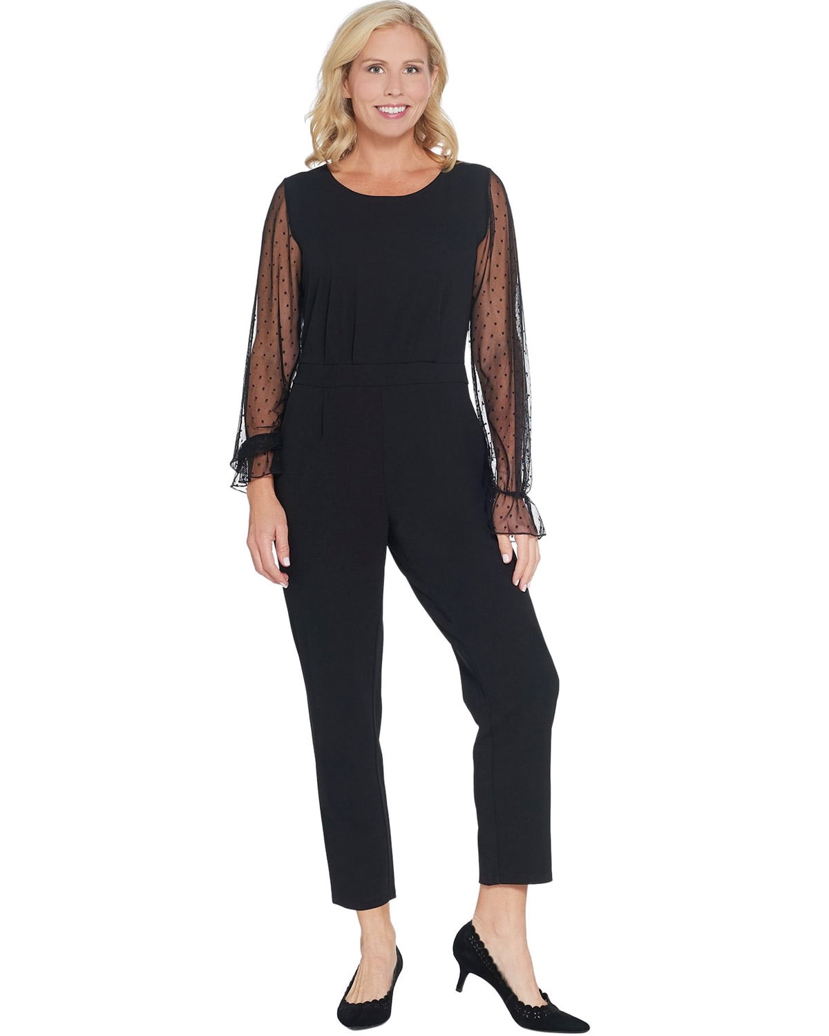 slim leg jumpsuit with sleeves design