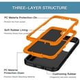 thumbnail image 3 of Starshop Galaxy S22 Ultra case, With Tempered Glass Protector, Shockproof Protection Rugged Hybrid Drop Belt Clip Cover Orange, 3 of 5