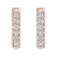 thumbnail image 2 of 14K Rose Gold Natural Diamond Ladies Hoop Earrings (I1-I2 Clarity, 1/2 Carat), 2 of 4