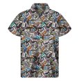 thumbnail image 3 of Camisa con estampado 3D de cinta de música retro 2024, camisas hawaianas de verano para hombre, blusas Y2k con solapa de calle, blusa Aloha con botones y mangas cortas, 3 of 5