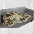 thumbnail image 6 of Vintage Soft Flannel Fleece Throw Blanket, Retro Technologic Telephone Camera Television and Gramophone Artwork, Cozy Plush for Indoor and Outdoor Use, 50" x 60", Cream and Pale Caramel, by Ambesonne, 6 of 6