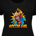 thumbnail image 4 of Inktastic Soccer Girl Superhero Women's Plus Size T-Shirt, 4 of 5