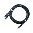 thumbnail image 2 of Cable de datos de nailon de 1 m, micro USB tipo C, cable de carga y sincronización 2 en 1, carga lenta inteligente, resistente a roturas, para teléfonos móviles, 2 of 3