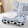 thumbnail image 4 of meiyoeat Football Monogrammed E Quilt Full for Boys, Blue Sport Soccer Full Bedspread Sets, 3 Pieces, 1 Comforter and 2 Pillowcases, 4 of 7