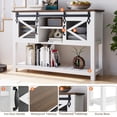 thumbnail image 5 of Ataucjin Farmhouse Entryway Table with Sliding Barn Doors, Sofa Table with Storage and Open Shelf, Console Tables for Entryway, Hallway, Washed Grey, 5 of 8