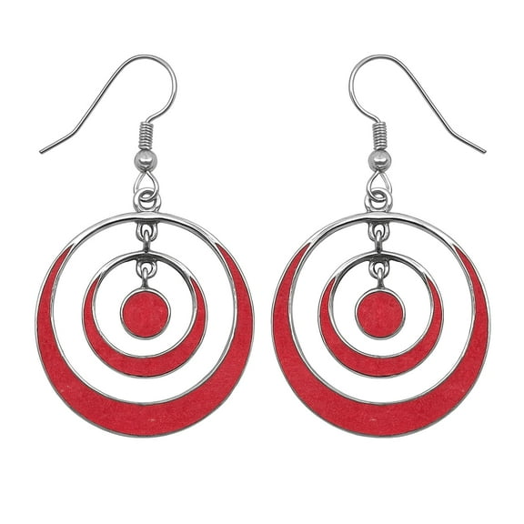 Handmade Dangle Earrings for Women, Coral Gemstone Earring, Ethnic Designer Silver Plated Fashion Jewelry for Gifts